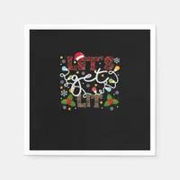 Let's Get Lit Drinking Santa Christmas Lights Napkins