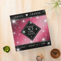 Elegant 52nd Star Ruby Wedding Anniversary 3 Ring Binder