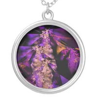 Purple fantasy - modern fractal silver plated necklace