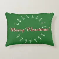 Accent Pillow - Green Candycanes