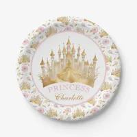 Pink and Gold Princess Party Paper Plates 
