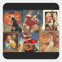 Vintage Halloween Women Montage Sticker