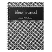 Modern Batik BlackWhite pattern Notebook Journal