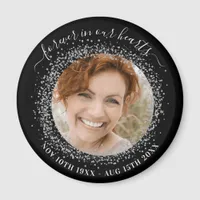 Memorial black silver photo love always  magnet