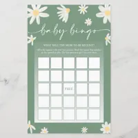 Sage Green Baby Shower Bingo Game  