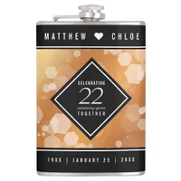 Elegant 22nd Copper Wedding Anniversary Flask