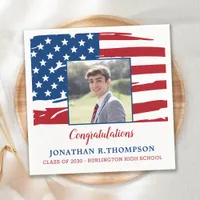 Patriotic Military American Flag Graduation Napkins