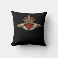 Skeleton Claddagh Color Throw Pillow