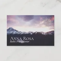 *~* Purple Mountains Lavender Pink Sky Mandala Business Card