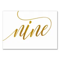 Table Numbers - Luxe Typography (Faux Gold Foil) 9