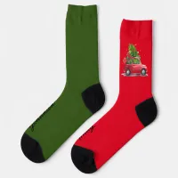 Cozy Christmas Truck Write Your Name  Socks