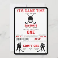 Hockey First Year Down – 1st Birthday  Invitation