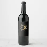Whimsigoth Sun Moon Space Classic Wine Label