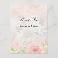 Rose Garden Modern Floral wedding Thank You notes