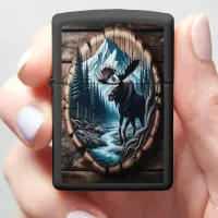 Moose In The Wilderness Zippo Lighter