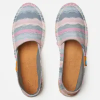 Pretty Pink Gray Waves Pattern Modern Stylish Espadrilles