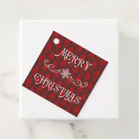 Christmas Elegant, Victorian Damask Personalized Favor Tags