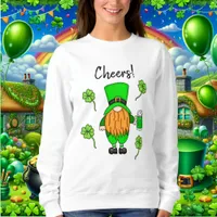 Cheers St Patrick's Day Leprechaun | Green Beer   Sweatshirt