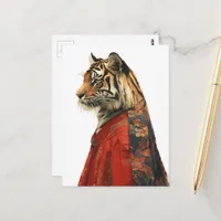 A Beautiful Tiger in a Robe Postcard