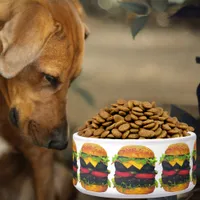 Double Deluxe Hamburger & Cheese Large Pet Bowl