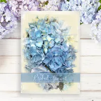 Blue Hydrangea Flower Bridal Shower Invitation