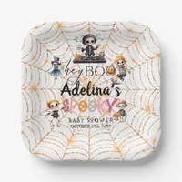 Spooky Halloween Boo Skeletons Costume Baby Shower Paper Plates