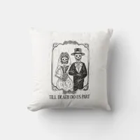 Till Death Do Us Part Skeleton Wedding Couple – Throw Pillow