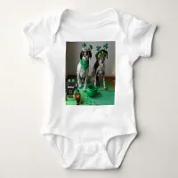 St. Patrick's Day Dogs Party Baby Jersey Bodysuit