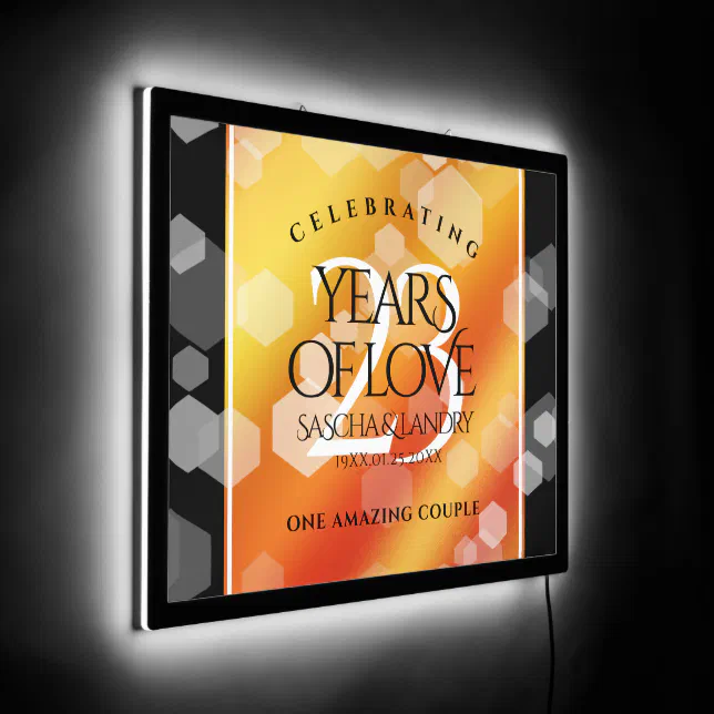 Elegant 23rd Imperial Topaz Wedding Anniversary LED Sign