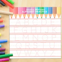 Red Alphabet Tracing Dry Erase Board