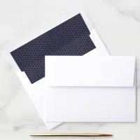 Chic Copper Rose Gold Navy Blue Geometric Pattern Envelope Liner