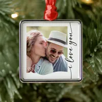 I Love You Photo Keepsake Metal Ornament