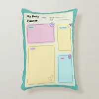 Colorful Pastel Kawaii Cute Daily Planner Accent Pillow