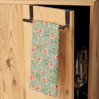 Cheerful Spring Peach Flowers Kitchen Towel