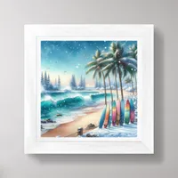 Tropical Island Beach Art for Small Spaces Framed Art