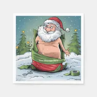 Funny Dirty Santa Christmas Collection Napkins