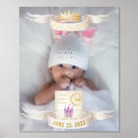 Cancer Newborn Baby Name Photo Stats Gold Silver Foil Prints