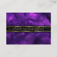 Vibrant Royal Purple Abstract Watercolor Business Card