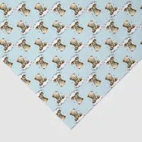 Cute Teddy Bear on a Cloud Blue Bow Tie Tissue Paper