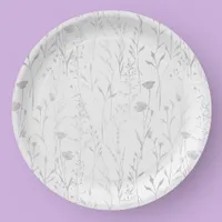 Elegant Pastel Spring Boho Wildflower  Paper Plates