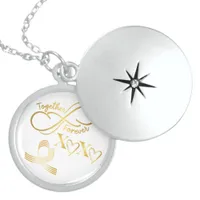 Happy Valentine's Day Together Forever Gold/White Locket Necklace