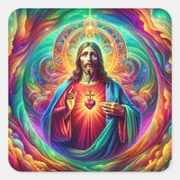 Sacred Heart of Jesus Square Sticker