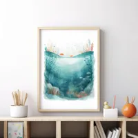 Underwater Ocean Scene Sea Life Art Poster