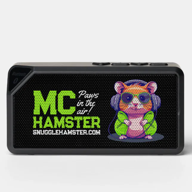 Cute MC Hamster | Snuggle Hamster Designs | Green Bluetooth Speaker