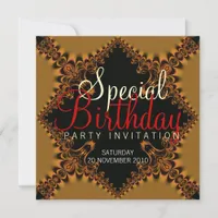 Golden Lace Special Birthday Party Invitation card