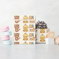 Cute baby shower cartoon  wrapping paper