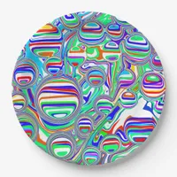 Colorful Bubbles Abstract Digital Art  Paper Plates