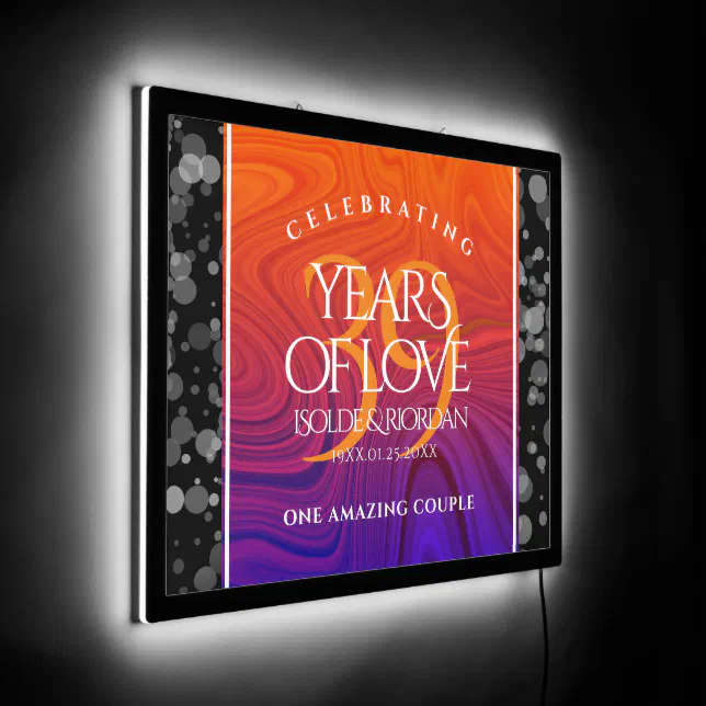 Elegant 39th Agate Wedding Anniversary Celebration LED Sign