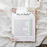 Over or Under Baby Shower Game 