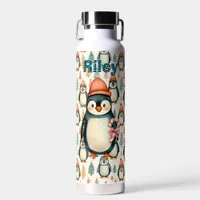 Merry Christmas  | Vintage Penguins Christmas Water Bottle